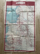 1960s tri colour Map of Scotland showing LNER train routes 