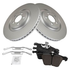 Front Ceramic Brake Pads & Premium Coated Rotors Set Fits 2007-2019 Jaguar