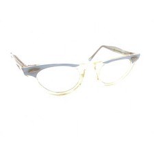 American Optical Vintage Light Blue Clear Cat Eye Eyeglasses Frames 40-22 135