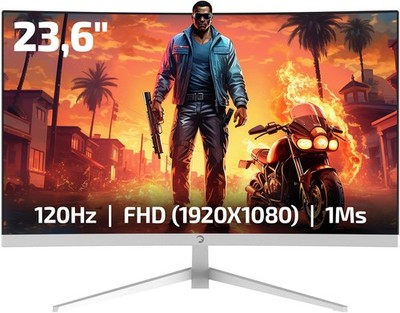 Gamepower F10 23.6 Inch Curved 120Hz 1ms Dual Speakers Gaming White Monitor