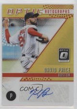 2018 Panini Donruss Optic Gold Prizm 2/10 David Price #OA-DP Auto gp1
