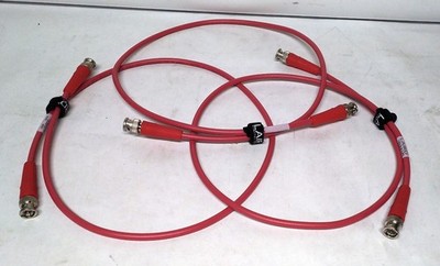 Lot Of 3 Laird Belden 1505A 1505-B-B-3-RD SDI/HDTV RG59 BNC Cable - 3 Foot Red