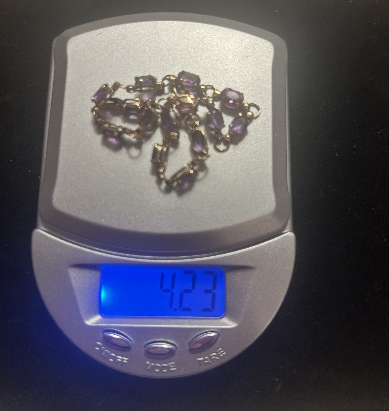 Mesmerizing Amethyst 10k Solid Yellow Gold 7” Bra… - image 3