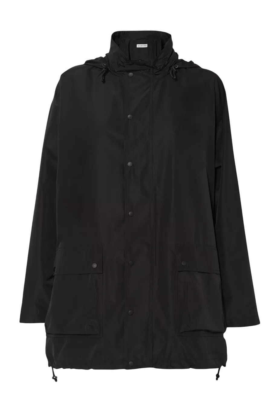 Chaqueta cortavientos con capucha estampada con logotipo de Balenciaga en negro