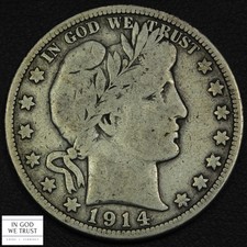 1914 Barber Silver Half Dollar 50C