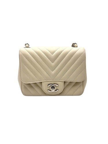 Chanel Classic Flap White Chevron Quilted Lambskin Flap Bag(30***43)