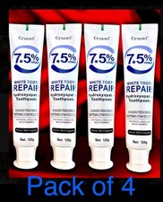 4pk Croent 7.5 nHAP White Tooth Stain Repair Hydroxyapatite Toothpaste 16hr