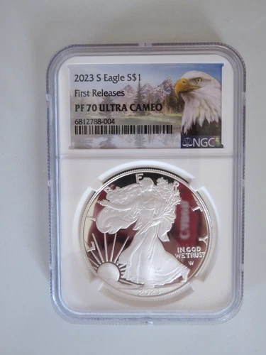 2023 S PROOF AMERICAN SILVER EAGLE NGC PF70 UCAM FIRST RELEASES