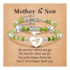 Mother Daughter/Son Bracelet Son Gifts from Mom Mommy Me Mother Son-Dinosaur A