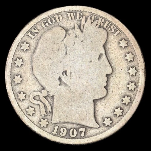 1907-P Barber Half Dollar — photo from the most recent tracked eBay sale