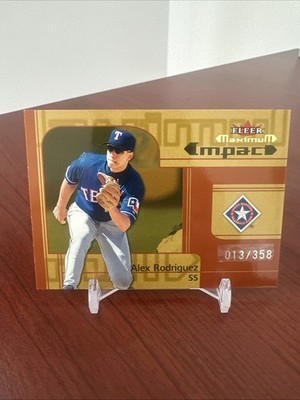 2002 Fleer Maximum Impact Alex Rodriguez /358  - Rangers (#13 NYY Jersey Number)