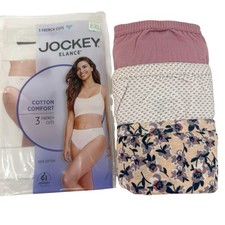 Jockey Elance Size 8 Panty XL French Cuts Cotton Comfort 3 Pack NWT
