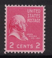 Scott 806- Mnh- 2c John Adams- Présidentiel " Prexie " Série 1938, Inutilisés