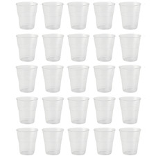 25 x Plastic Juice Tumblers 250ml Clear Reusable Cups Strong Durable Drinkware