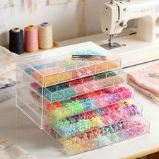 120 Grids Nail Art Storage Case 5-layer Drawer Transparent Jewelry Organizer Box