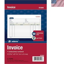 Invoice Book, 2-Part, Carbonless, 5-9/16 x 8-...