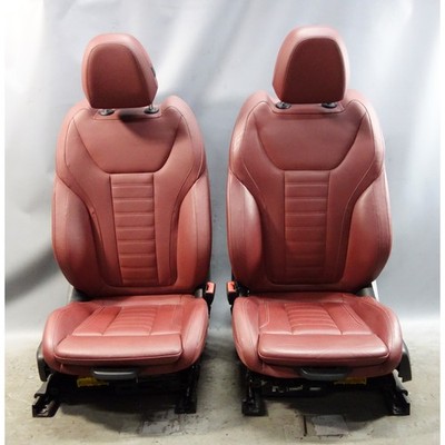 Damaged 2018-2020 BMW G01 X3 G02 X4 Front Sport Seat Pair Tacora Red Leather OEM