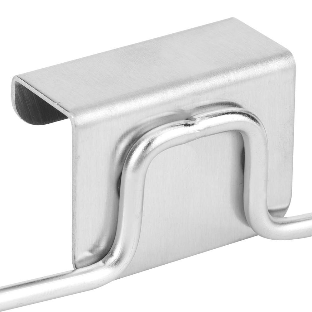 ⊹Stainless Steel Door Back Kitchen Garbage Trash Bag Holder Hanging Rack Bracket
