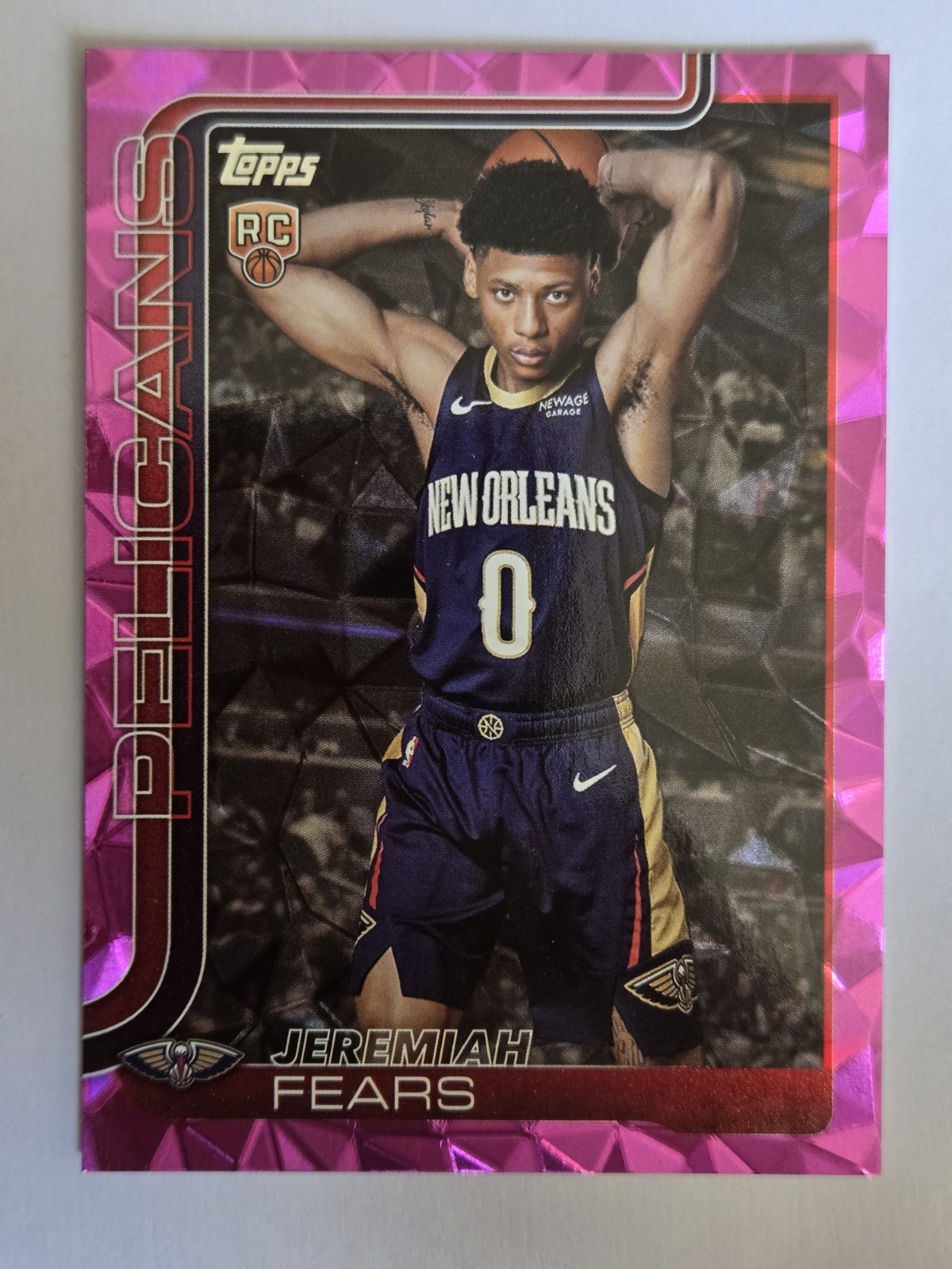 2025 Topps Jeremiah Fears #207 Pink Diamante RC Pelicans Rookie