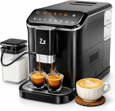 Fully Automatic Espresso Machine with Touchscreen,Grinder&Milk Frother,1.5L Tank
