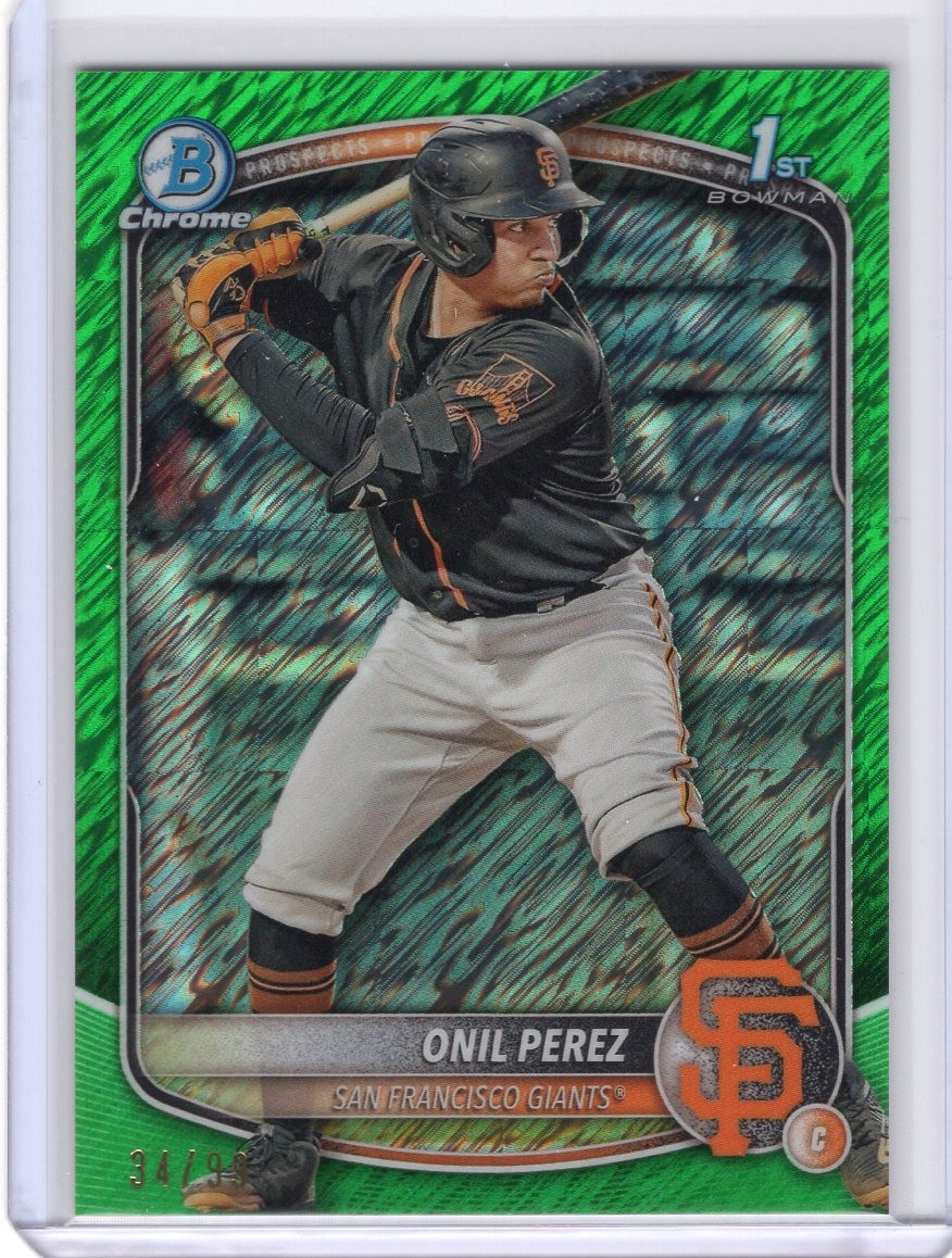 2025 Bowman #BCP-134 Onil Perez Green Shimmer 34/99 San
