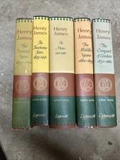 HENRY JAMES Leon Edel 5 Volume Set J. B. Lippincott Book Club Editions 1969
