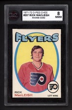 1971-72 OPC #207 RICK MACLEISH ROOKIE CARD KSA 8 NEAR MINT-MINT. rookie card picture