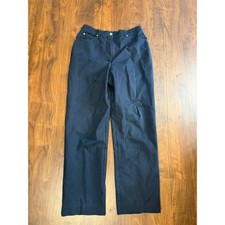 St. John Sport Women's Straight-Leg Pants in Navy Blue Size 10 Trousers