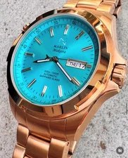 Mens Diver AUTOMATIC watch DAY-DATE  43mm 300m MARLINWATCH ROSE GOLD