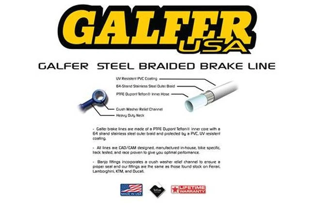 Stainless Steel Rear Brake Line Kit Galfer FK003D234R For 86-01 Suzuki RM80 - Image 3 of 3