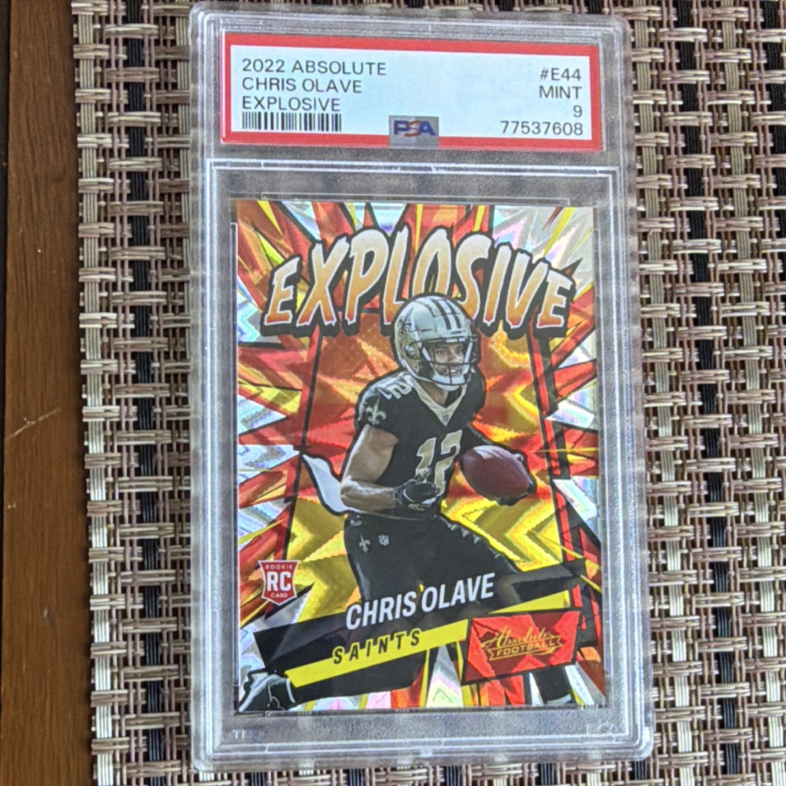 2022 Panini Absolute Explosive Chris Olave #E44 Rookie Saints PSA 9