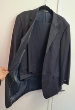 Men’s Cambridge Essential Pinstriped Black Suit Blazer Size 42 Waist 40in Leg 29