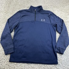 Under Armour Cold Gear Quarter Zip Sweatshirt Men  s Size Medium Navy Blue