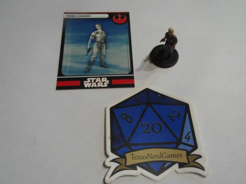 x1 Rebel Leader w/ Card #9 Star Wars Miniatures Battle for Hoth TexasNerdGames