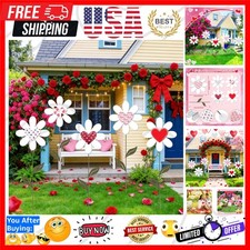 5 Pcs 27.4" Metal Valentine's Day Yard Signs Valentine Yard Sign Stake Waterp...