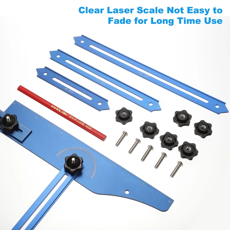 Stufen-Treppenvorlage Werkzeug 8 Einstellbare Längen Jig Messgerät, Blau - Bild 4 von 4