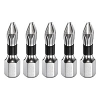 "5Pcs Anti-Rutsch Phillips Bit PH2 1/4\" Sechskantschaft 1\" Magnetisch Schwarz FüR"