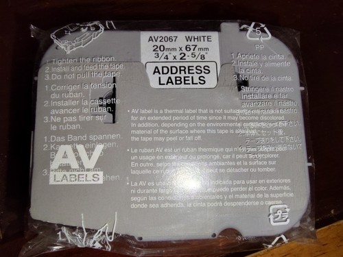 2 x Vintage Genuine Avery AV2067 Brother P-touch 3/4" x 2-5/8" Address AV Labels - Picture 4 of 4