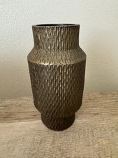 Bronze Metal Vase 6.25” Decorative Mid Century Modern Textured