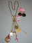 thumbnail 1 - Betsey Johnson Wood, Coral, Bow Charm Statement Necklace &amp; Earring Set New + Tag