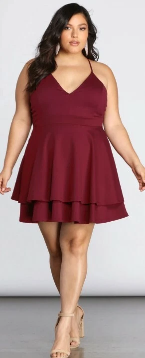 Short red hotsell skater dress