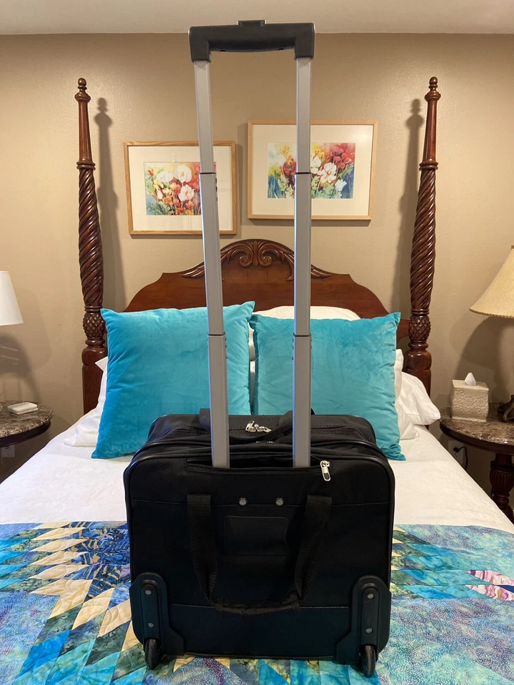 Targus AC0091 Rolling Laptop Bag Luggage Case Alum Handle Wheels Travel Work — 第 2/4 张图片