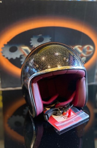 Casco Jet Vintage Cafè Racer Harley Noend Tribute Archive Nero Glitter |  eBay