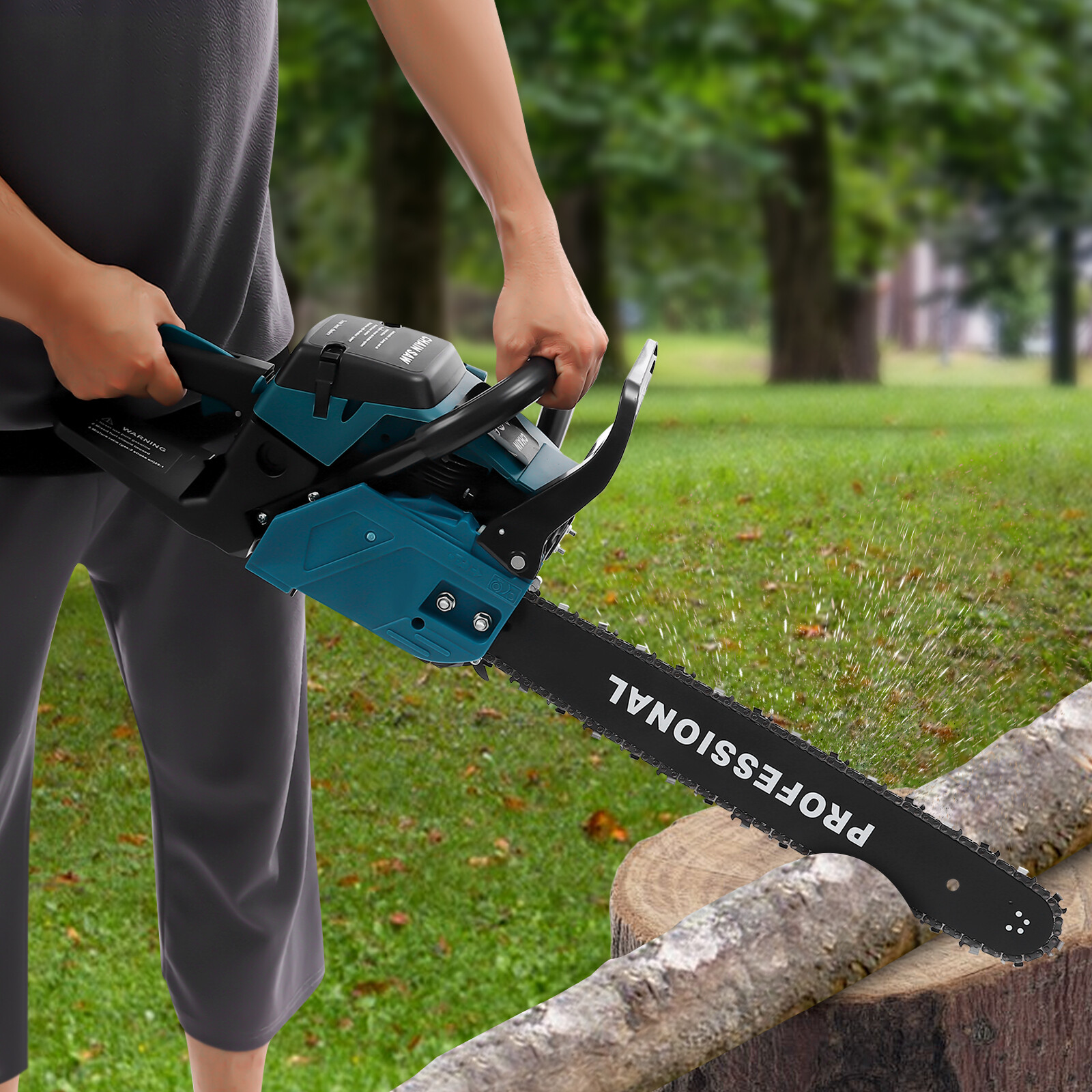 58CC Gas Powered Chainsaw with 20'' Guide Bar Saw Chain 2-Stroke Engine Cut Wood