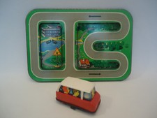 Vintage Rare Russian USSR Wind-Up Litho Tin Toy Bus Travel Station Leningrad