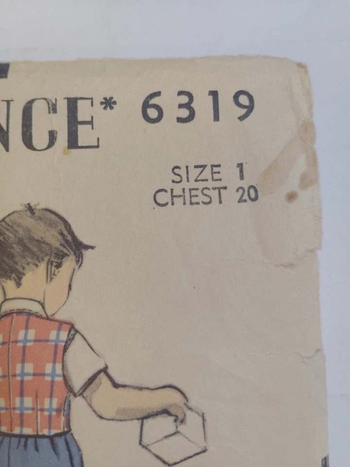 Vest Shirt Boxer Shorts Boys 1 1T 12M Advance 6319 Sewing Pattern Cut VTG Button - Image 2 of 4