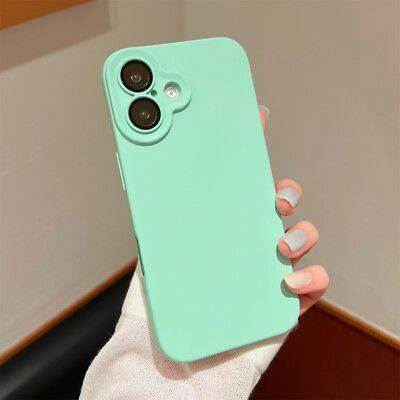 for iPhone 16 15 14 13 12 11 Pro Max Liquid Silicone Case Camera Lens Protector