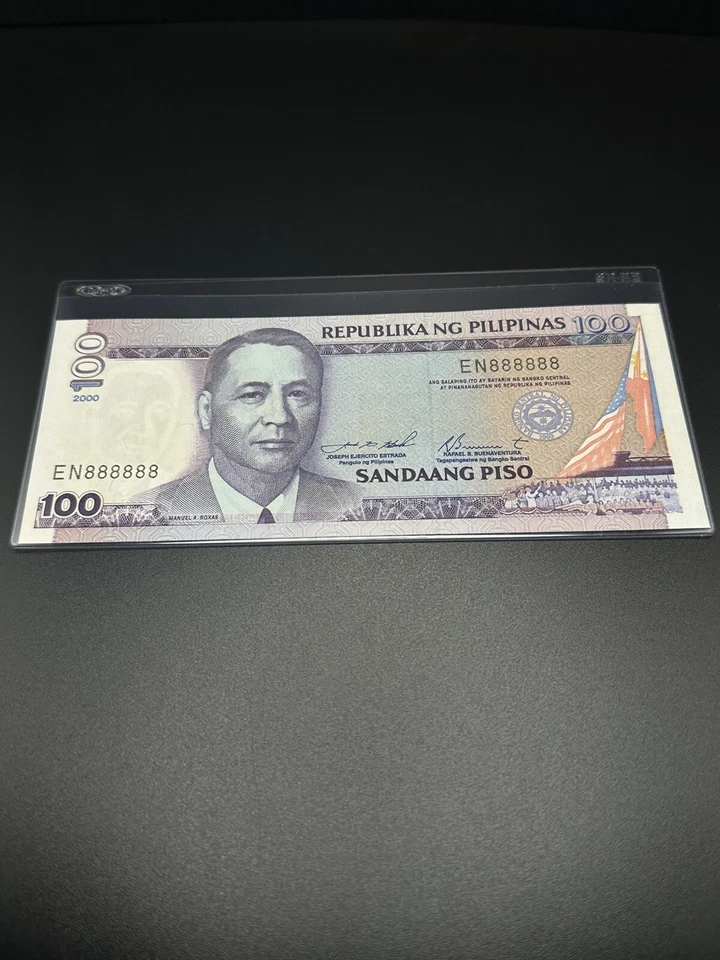 2000- $100 PESO- PILIPINAS-SOLID SERIAL NUMBER Nice Piece For Your Collection - Image 3 of 4