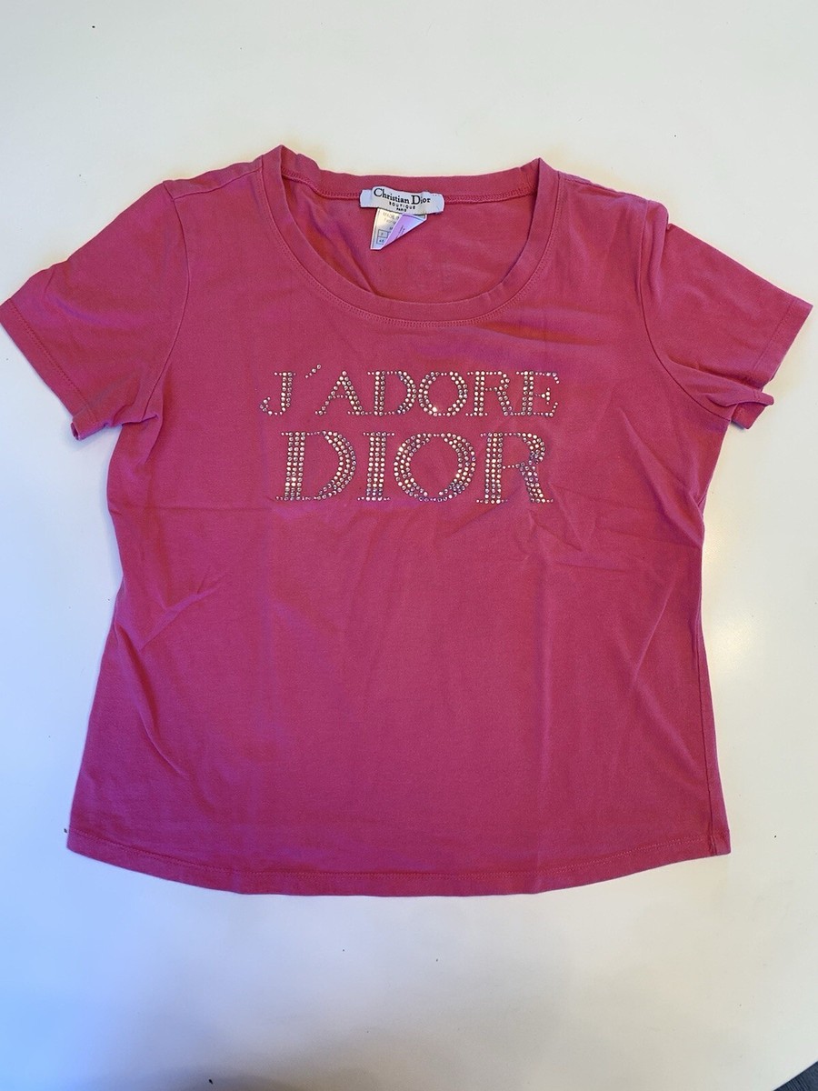 Christian Dior ディオール ガリアーノ Tシャツ J'ADORE 2002 Vintage EUC Dior's John Galliano J'ADORE T-shirt Pink