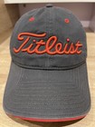Vtg New Era x Titleist Golf Distressed Spell Out Script Golfing Hat Black Cotton